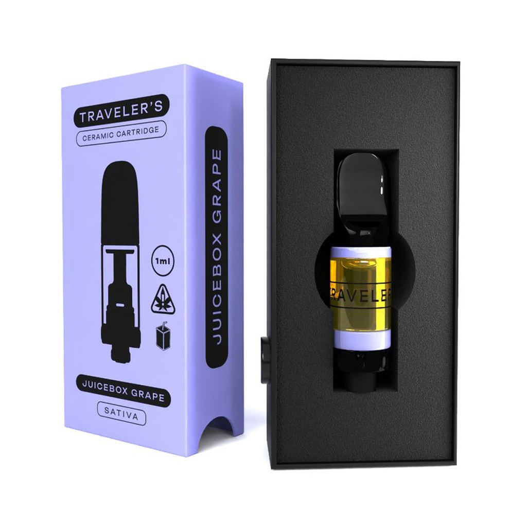 Traveler’s® Ceramic Vape Cartridges 1ml - Juicebox Grape (Sativa)